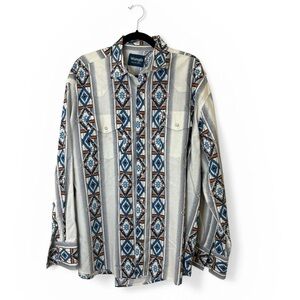 Vintage Wrangler Western Multicolor Geometric Button-Up Shirt XL
